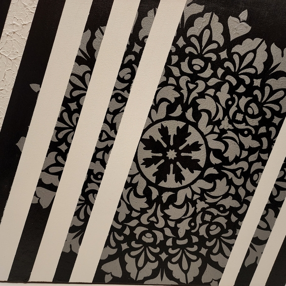 HANDCRAFTED Artwork HANDPAINTED Painting Abstract Mandela Art 18x36 Canvas Decor - Picture 6 of 9